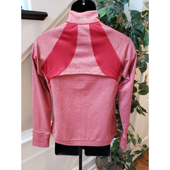 Cutter & Buck Jacket Red Women's Size Medium Melange Stripe Large Long Sleeves - Picture 7 of 12